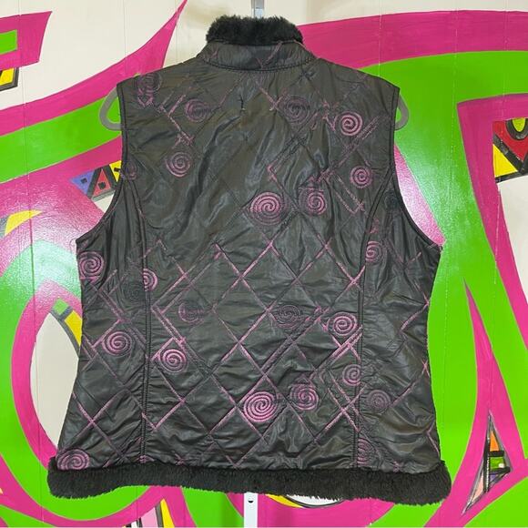 Christopher & Banks, Puffer Vest Faux Fur. Size Large. Good used condition! - Picture 3 of 7